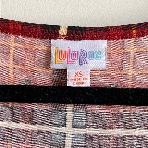 2 for $20 LuLaRoe Ana maxi dress Red and Black Plaid XS NWT - Picture 3 of 11